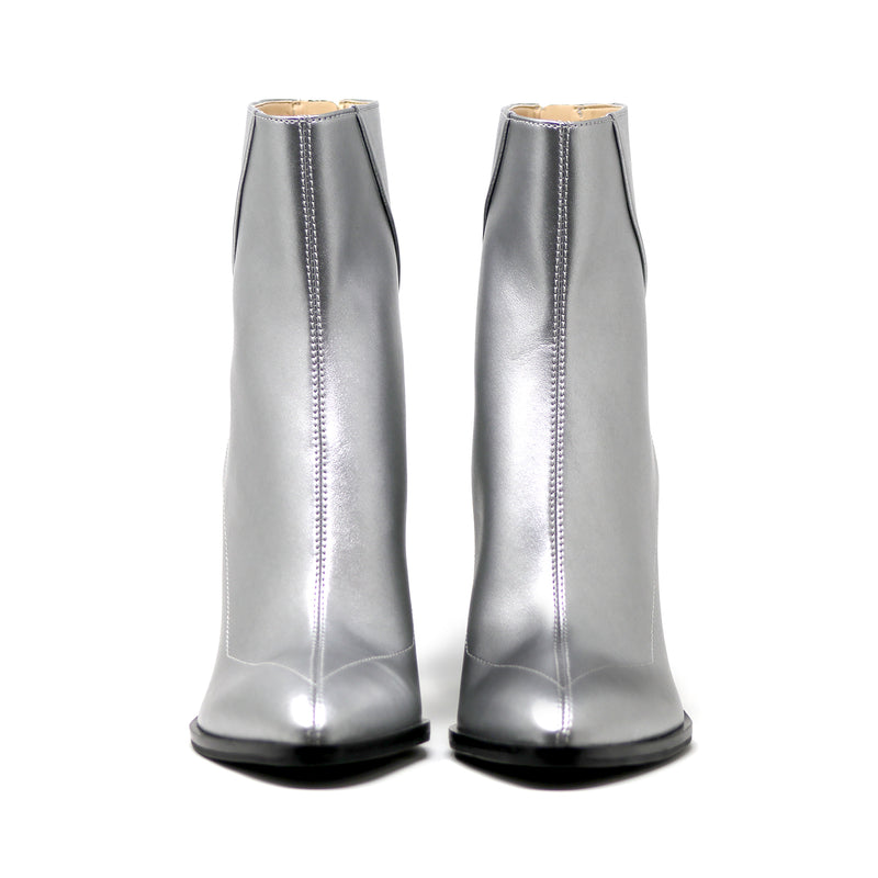 ALMASI silver vegan apple leather boots