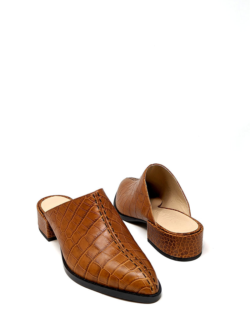 6.5 Cass Cognac Croc Leather