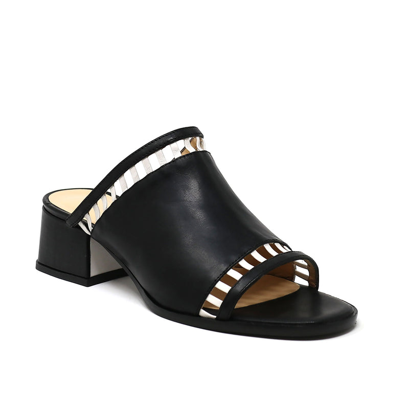 | 5 Sage black and white leather sandals |