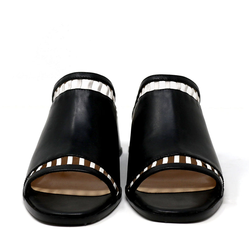 | 5 Sage black and white leather sandals |