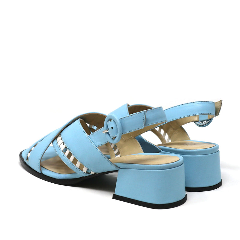 | 7 Simone sky blue leather sandals |