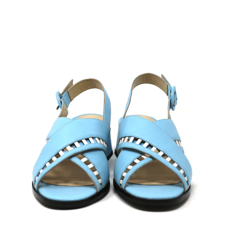 | 7 Simone sky blue leather sandals |