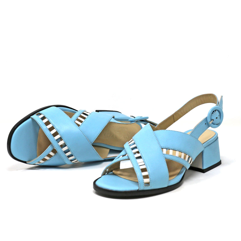 | 7 Simone sky blue leather sandals |