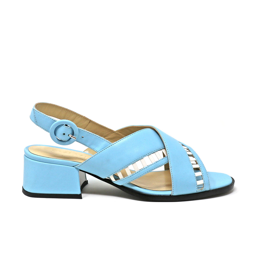 | 7 Simone sky blue leather sandals |