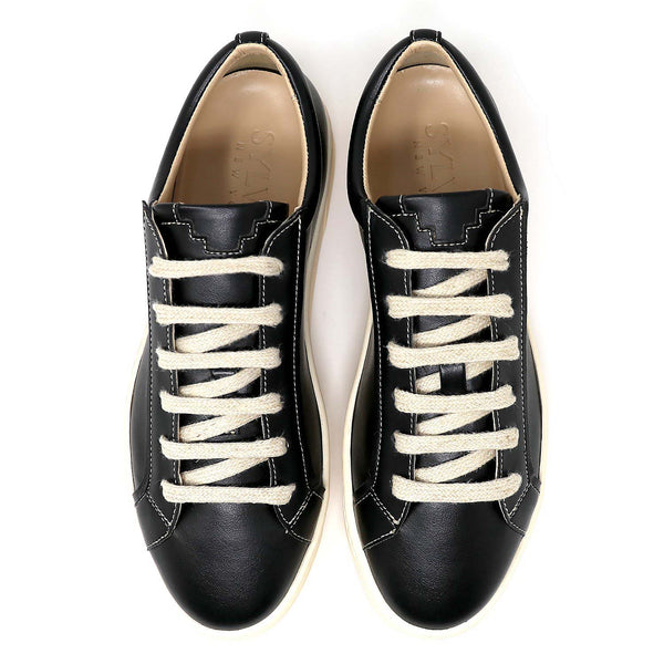 MEL black/oat vegan apple leather sneakers | Sylven New York